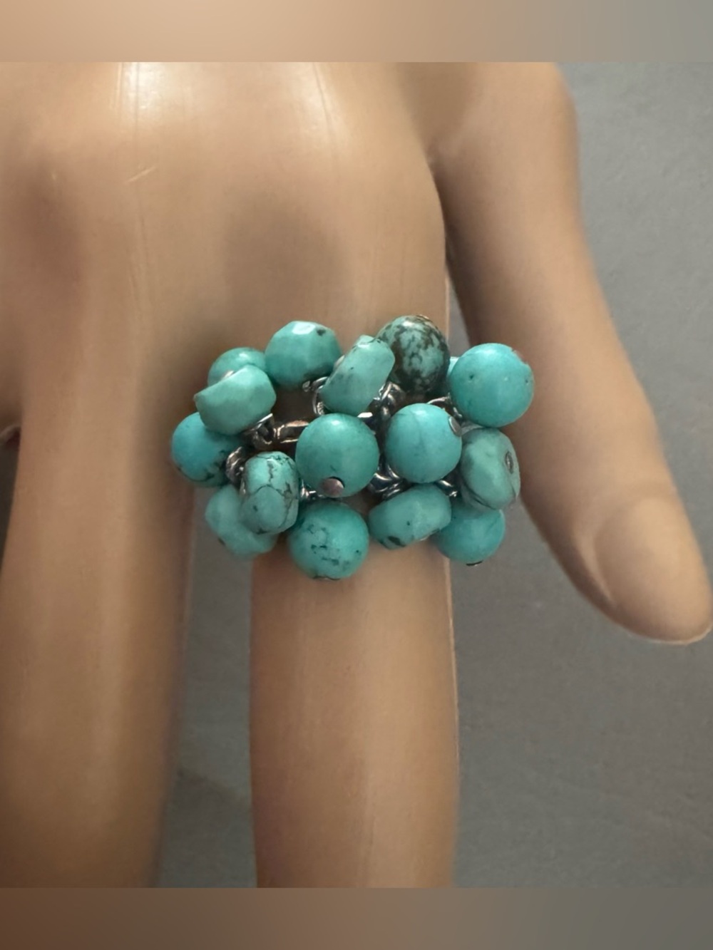 New Barse Turquoise Cluster Ring
